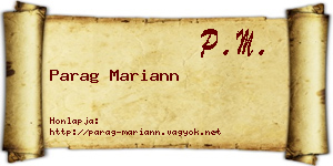 Parag Mariann névjegykártya
